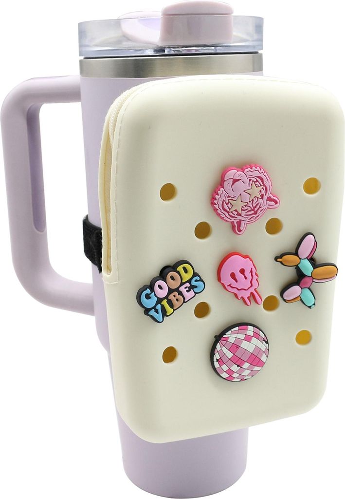 INF Silikon Lochtasche für Stanley 40oz Becher: Vielseitige Aufbewahrung Beige