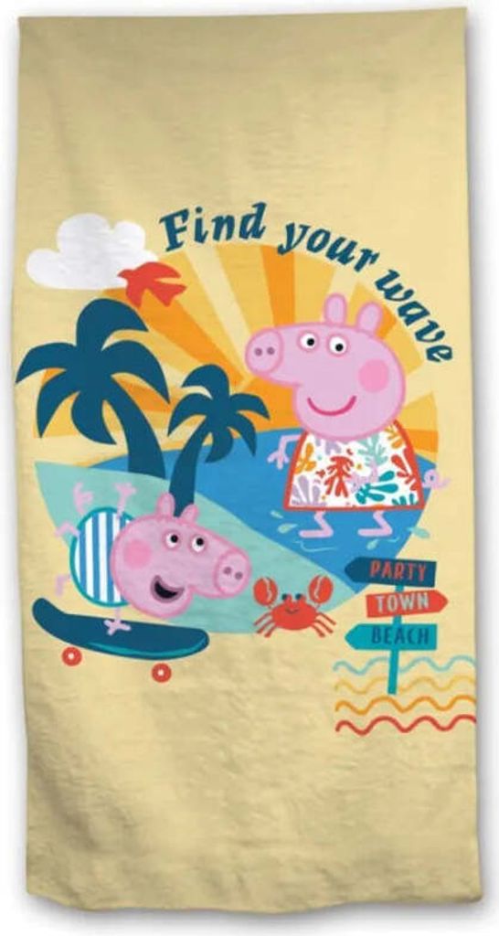 Peppa Wutz Pig George Kinder Mikrofaser Strandtuch Badetuch XL 70x140