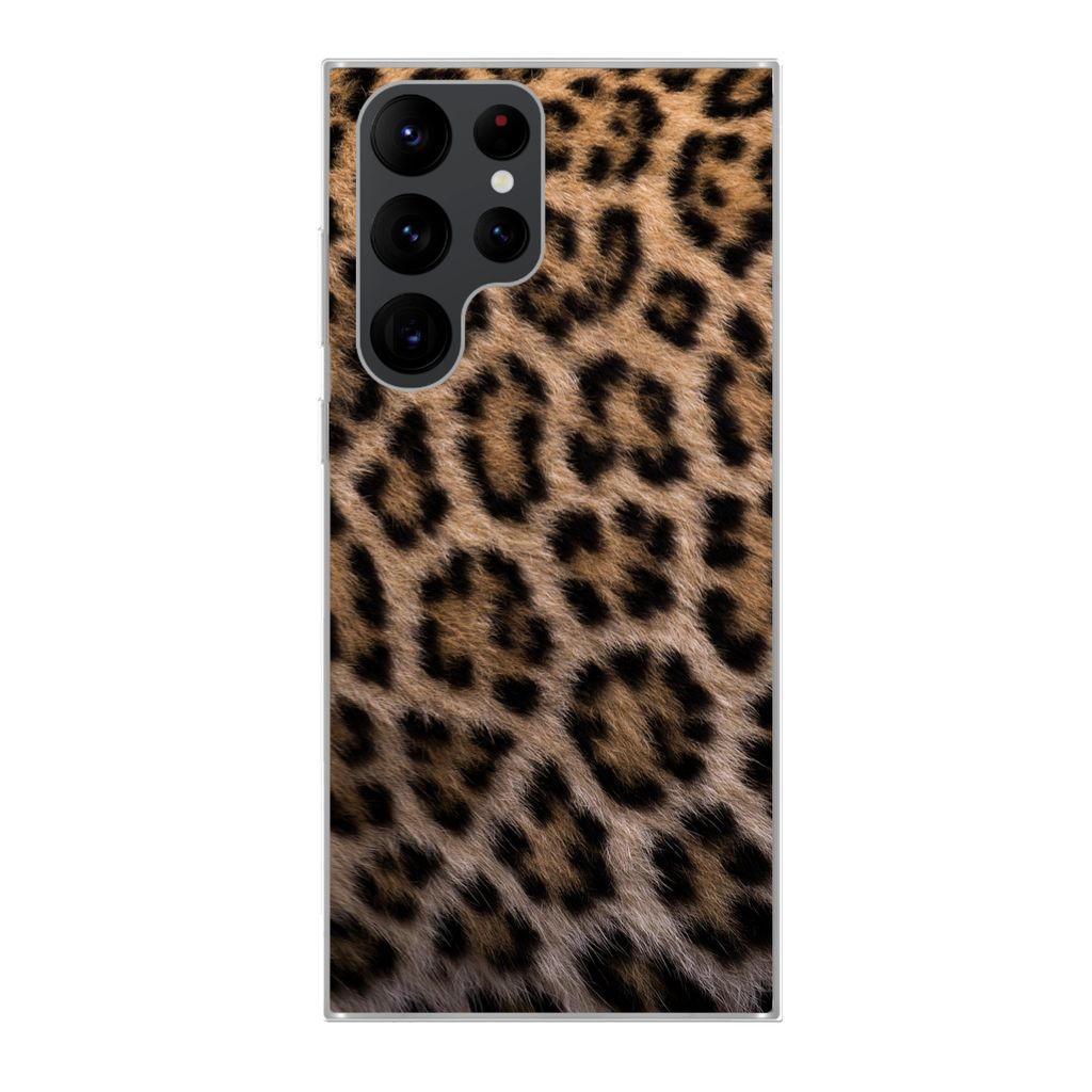 MuchoWow Handyhülle Schutzhülle Hülle für Samsung Galaxy S22 Ultra Panther Druck Silikon Softcase Handy Hülle - Abbildung