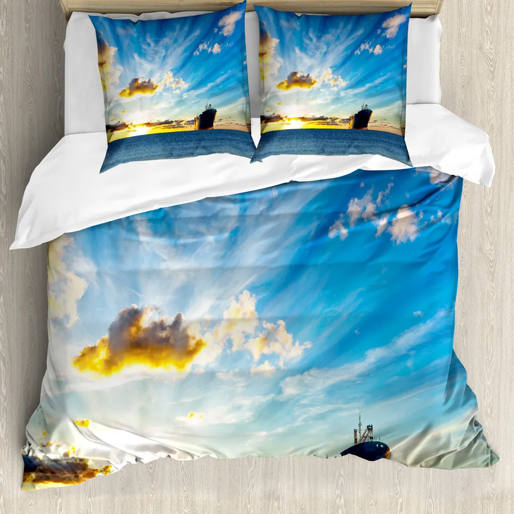 Copripiumino Nautico ABAKUHAUS 200x200 Mare al Tramonto Antiacaro