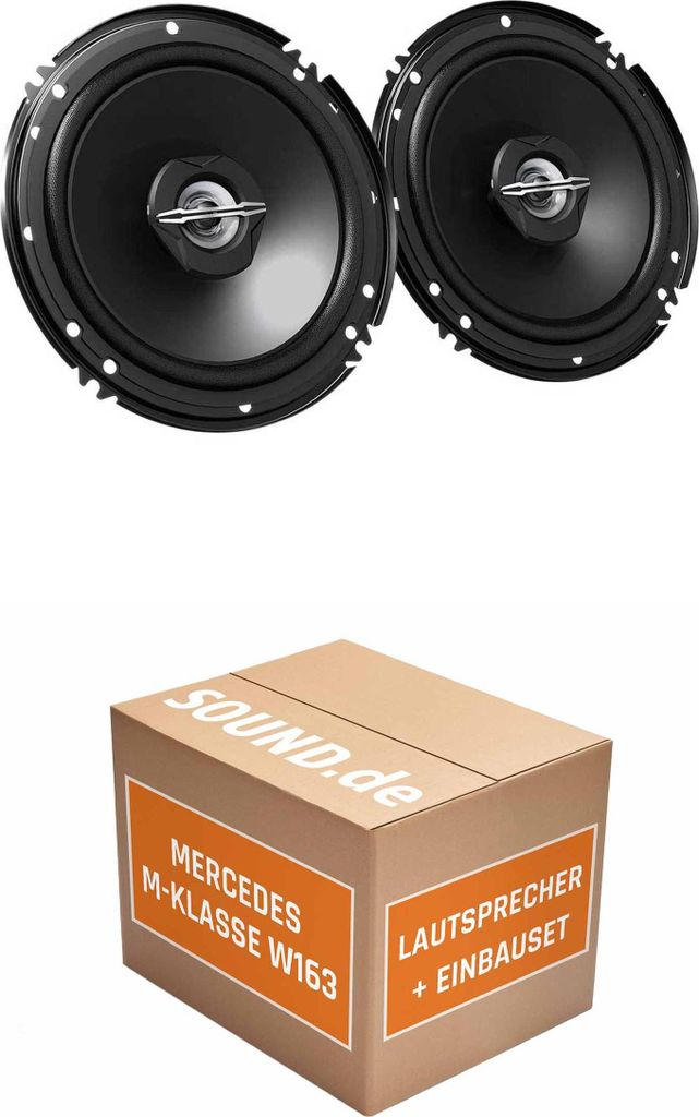 Lautsprecher Boxen Einbaupaket vorne JVC CS-J620X passend für Mercedes M-Klasse W163 | 2x Tief-Mitteltöner inkl. Hochtöner 300W