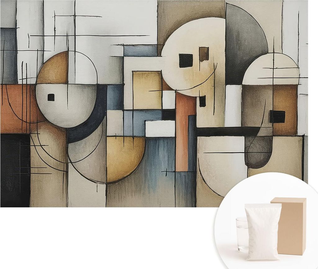 Fototapete - Wandbilder für Wohnzimmer - 104x70 cm - Dekorative Wandfolie - Modernes Design für Wanddekoration - Tapeten für Innenräume - Geome...
