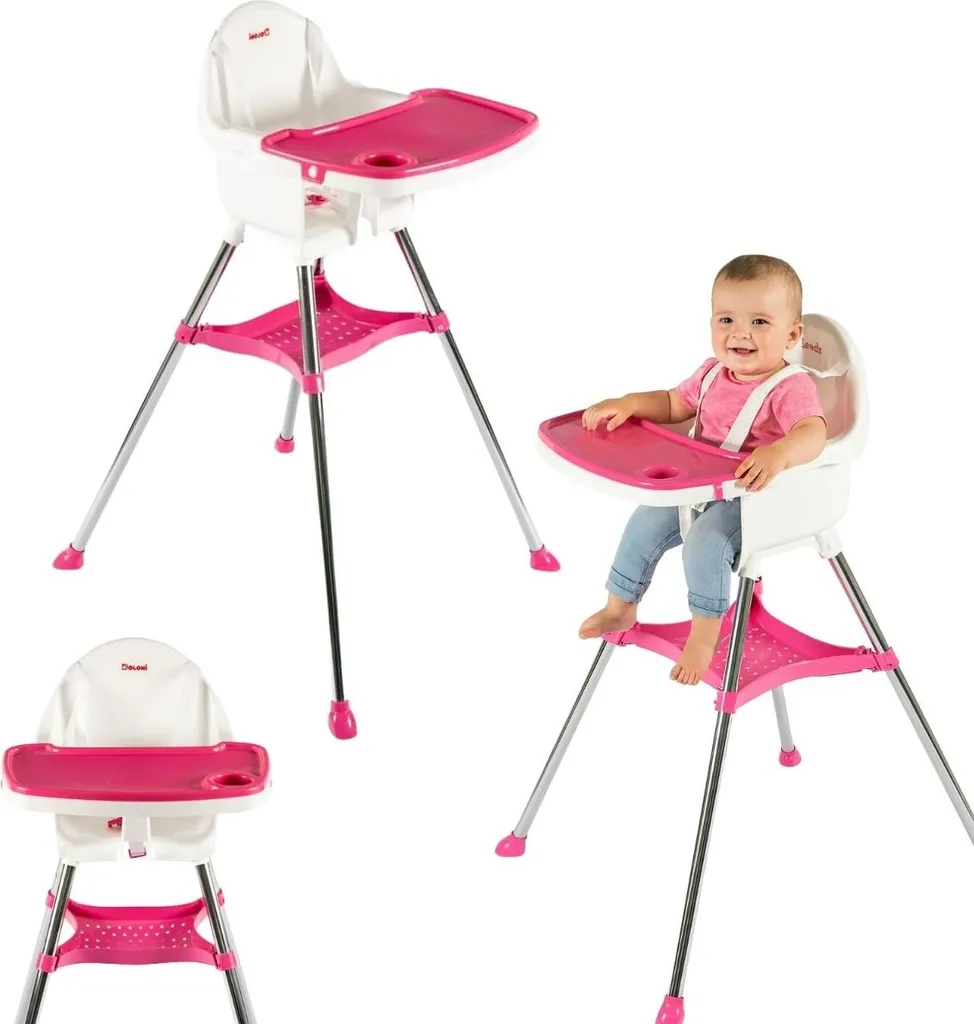 Chaise d'alimentation bébé pliable et compacte en bois blanc naturel - 3