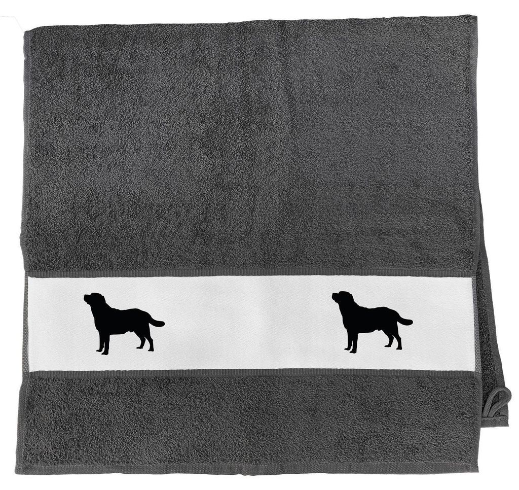 Huuraa Handtuch Labrador Retriever Silhouette 50x100cm Graphite Baumwolle Handtuch Geschenkidee