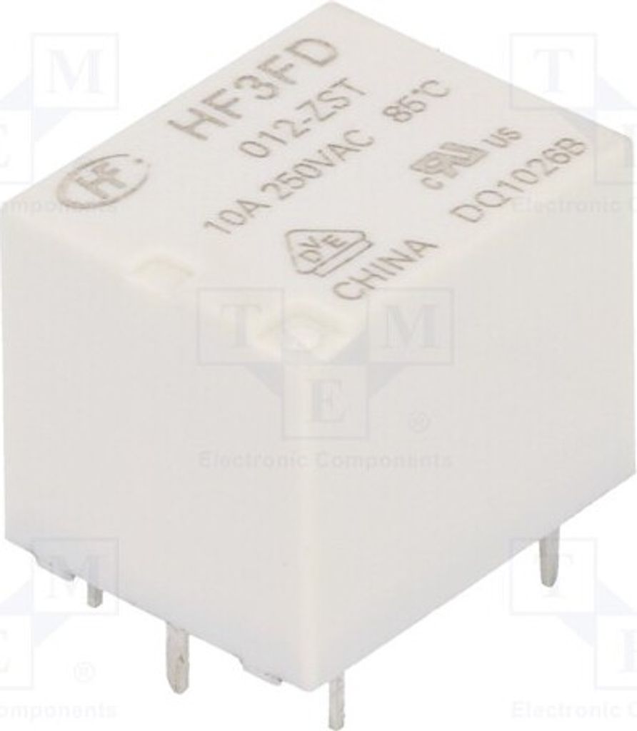 1x Relais: elektromagnetisch 10A/250VAC USpule : 12VDC 10A HF3FD/012-ZST Elektro