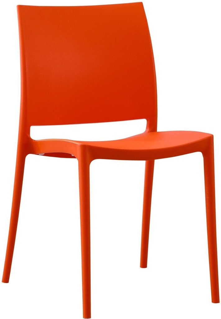 Gartenstuhl - Outdoor-Stuhl - UV-beständiger Kunststoff, witterungsbeständiger Komfortstuhl | Farbe: Orange