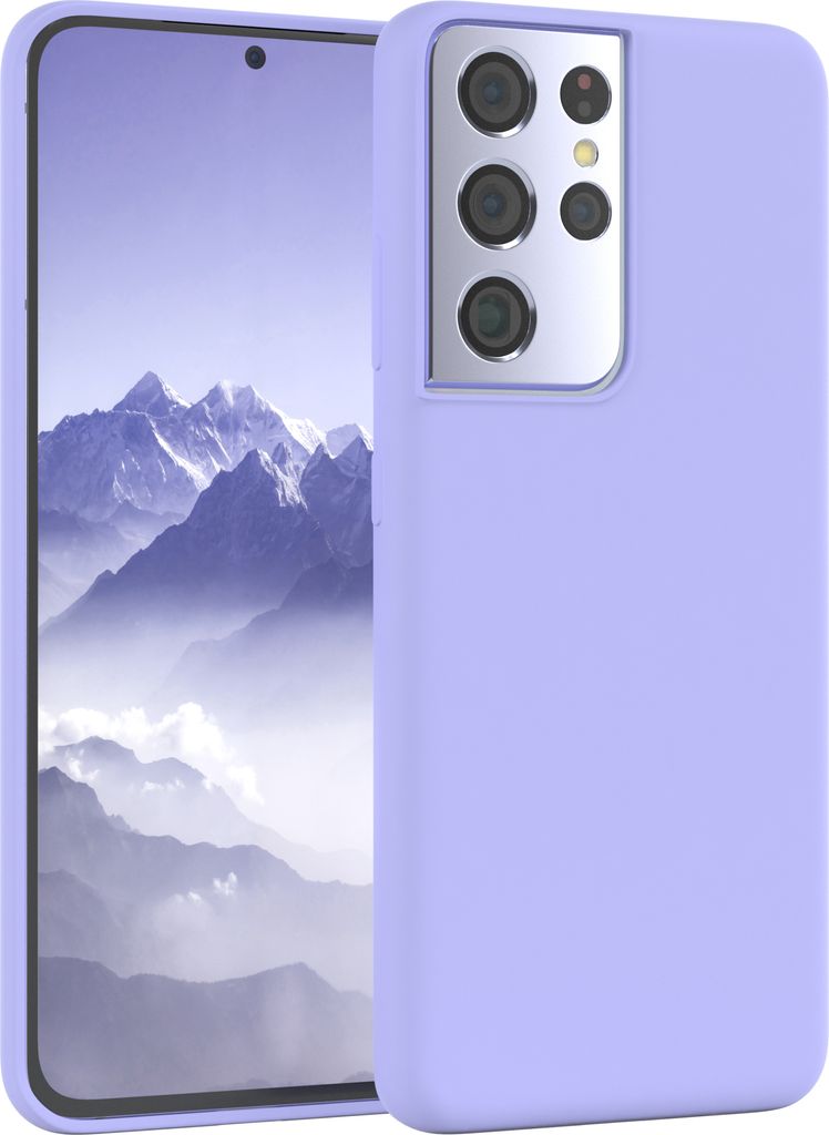 EAZY CASE Silikonhülle für Samsung Galaxy S21 Ultra 5G Silikon Backcover Schutz in Violett
