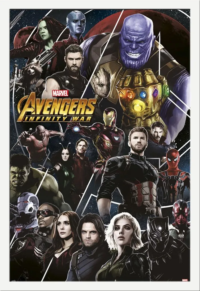Regalo Marvel: Poster Infinity War + Cornice Bianca Shinsuke MDF