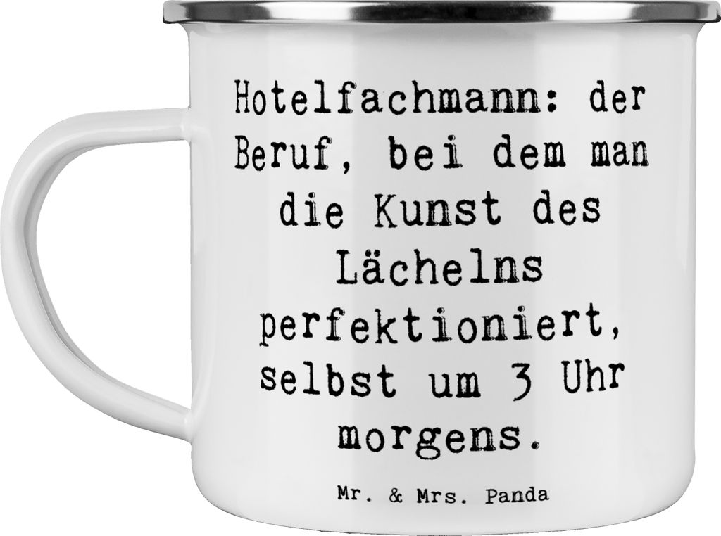 Mr. & Mrs. Panda Teetasse Spruch Hotelfachmann Lächeln - Weiß - Geschenk, Teebecher, handgefertigte Geschenke, Reisebecher, Serviceorientierung, ...