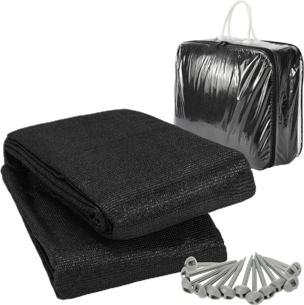 Jopassy Zeltteppich 300X400cm Vorzeltteppich Campingteppich Outdoor Teppich Vorzeltboden Zeltunterlage Zeltboden für Zelt Wohnmobil Schwarz