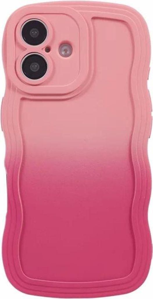 Hülle für Apple iPhone 16 Plus - Phonesta Wavy Gradient Silikon Back Cover - Rosa