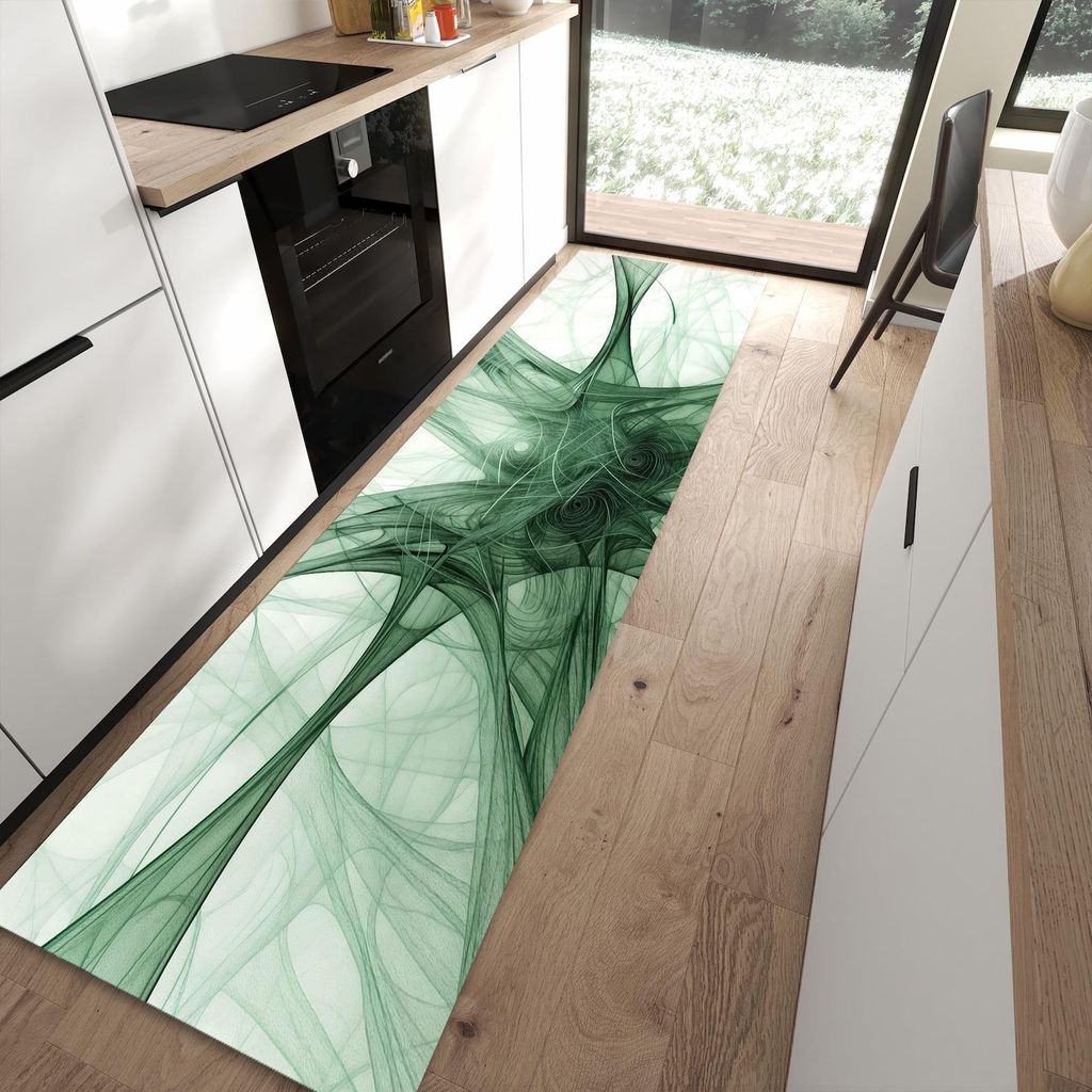 Küchenteppich 80x300cm rutschfest & abwischbar PVC Läufer - Strukturen von Abstrakte