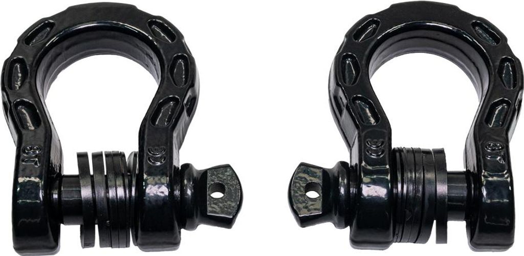 D-Ring Set Schäkel 2x schwarz CE Offroad universal Abschleppen Bergehilfe