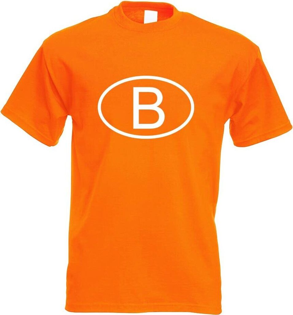 Kiwistar - T-Shirt - orange - Belgien B Motiv Bedruckt Funshirt Design Print - mit Motiv Bedruckt - Funshirt Design - Sport - Freizeit - Herren - M