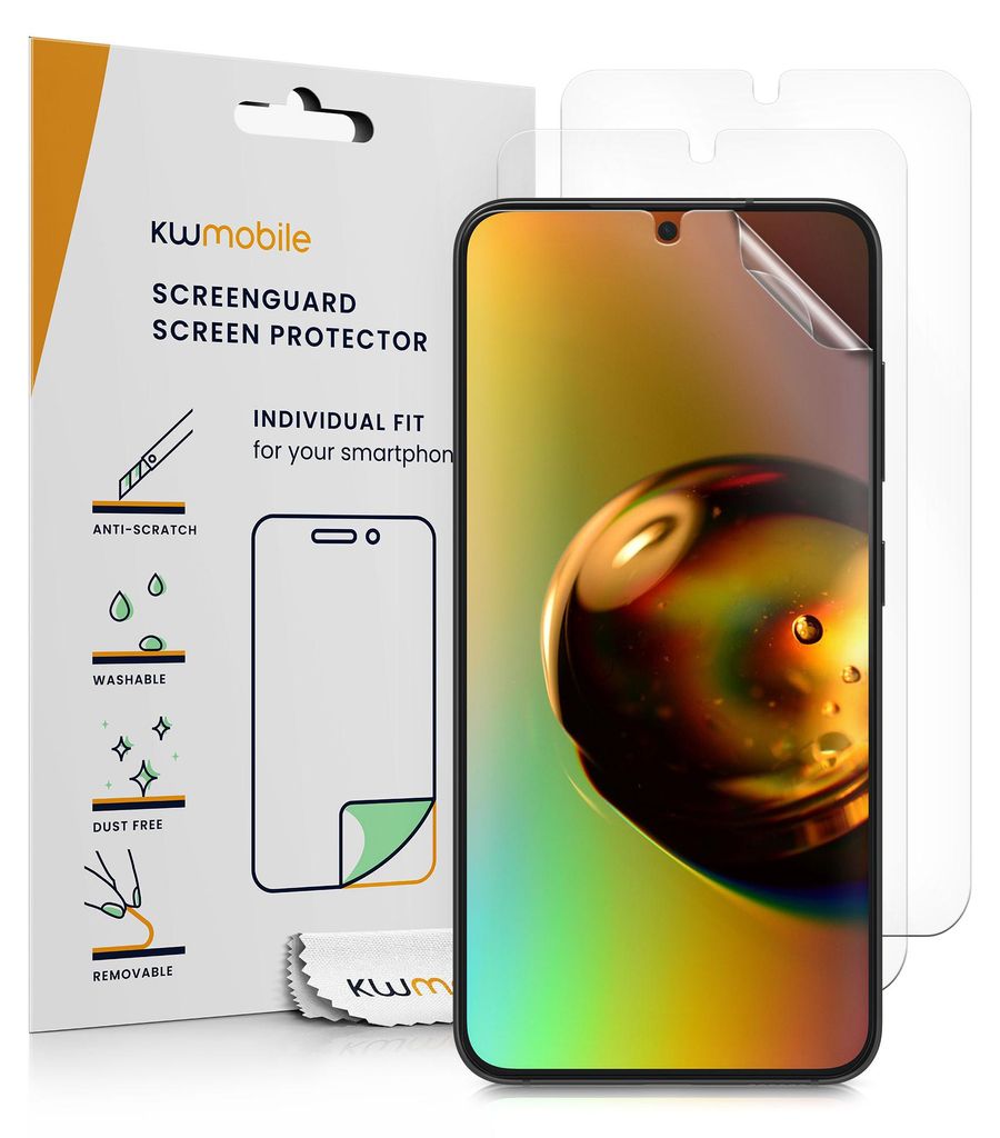kwmobile 3x Displayschutzfolie kompatibel mit Samsung Galaxy S24 Plus Folie - klare Schutzfolien Set in transparent
