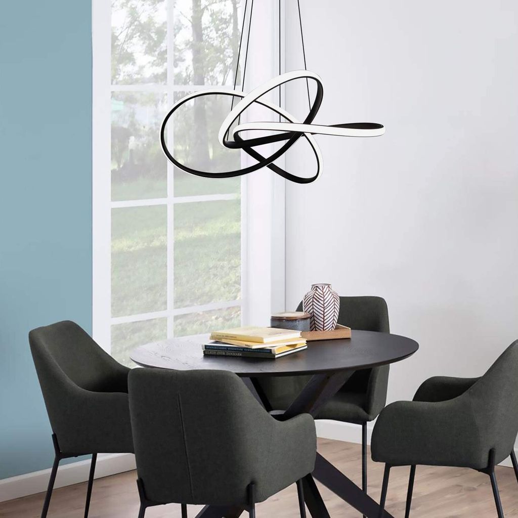 ZMH LED Pendelleuchte Wohnzimmer Schwarz Hängelampe Produktbild 8