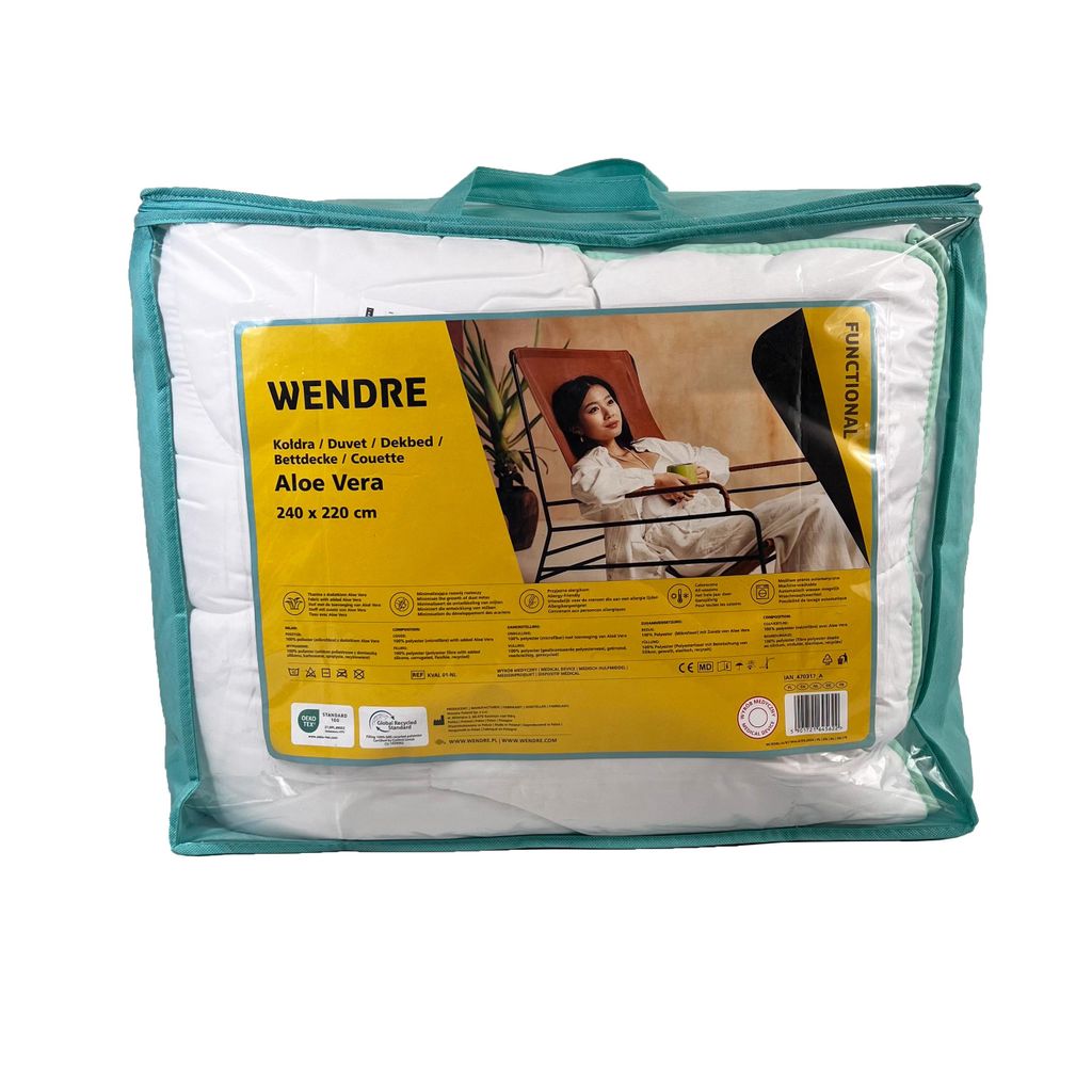 Wendre Ganzjahres-Bettdecke Aloe Vera 240 × 220 cm maschinenwaschbar