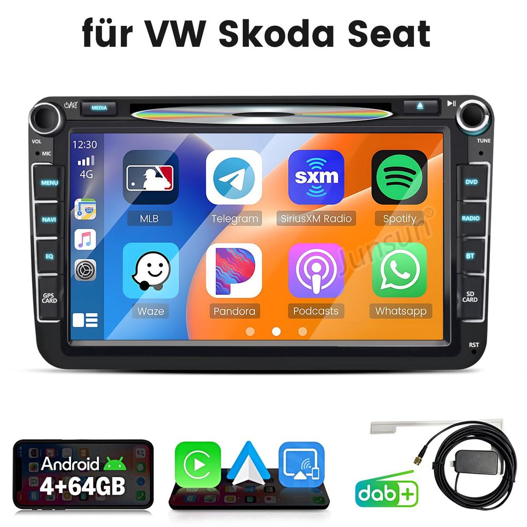 Autorádio Android s funkcemi Carplay pro VW Polo, Golf 5/6, Obrázek produktu 