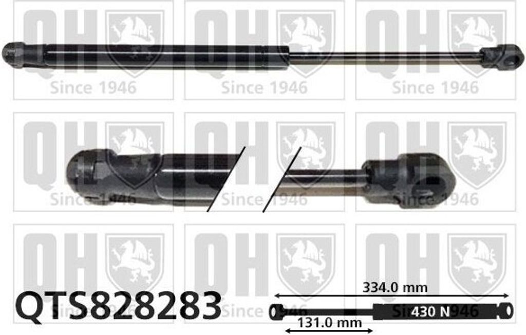 QUINTON HAZELL Gasfeder Heckscheibe QTS828283 für RENAULT LAGUNA III Grandtour (KT0/1) 334mm