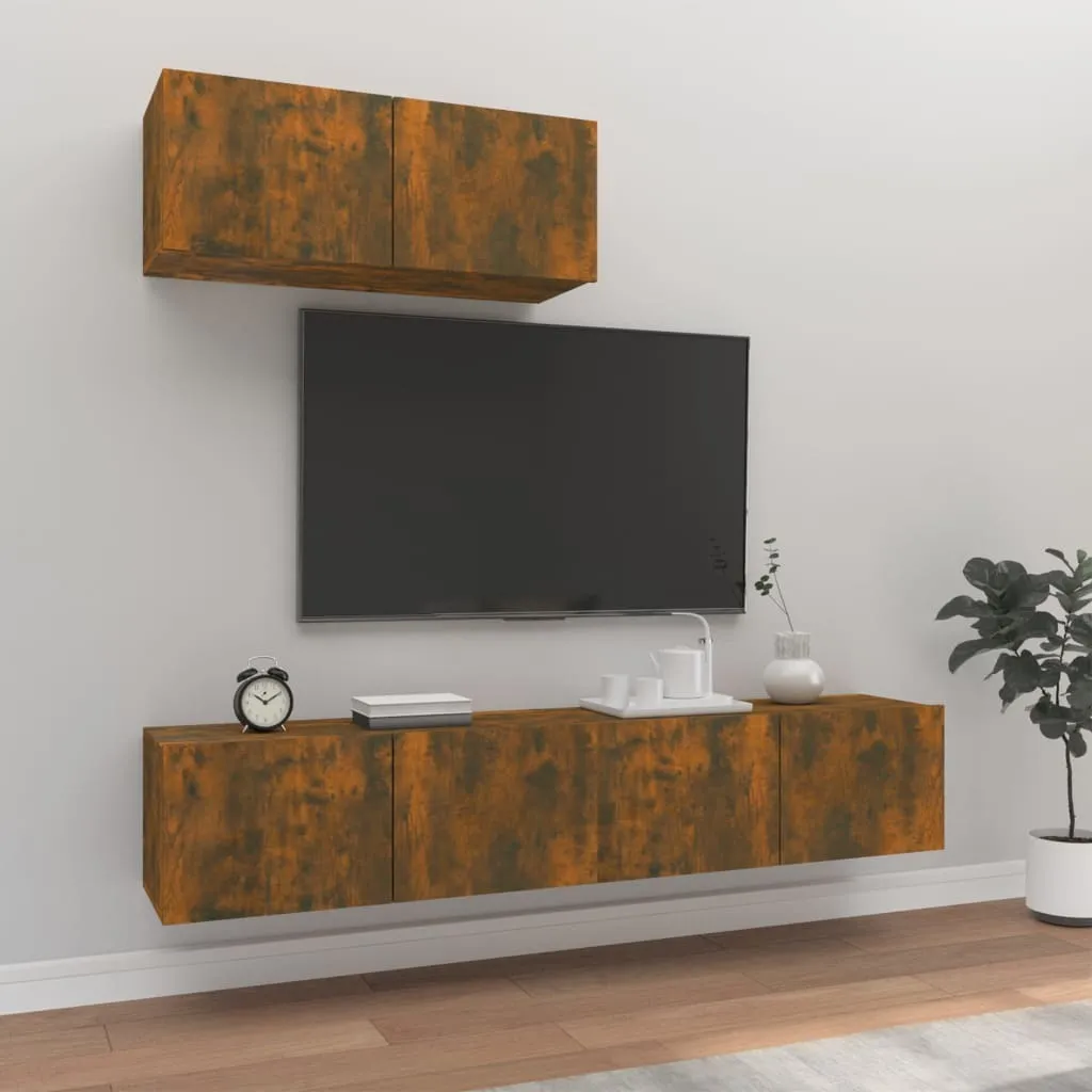 Mobili Porta TV Rovere Fumo Set 3 Pz | Soggiorno Moderno The Living Store