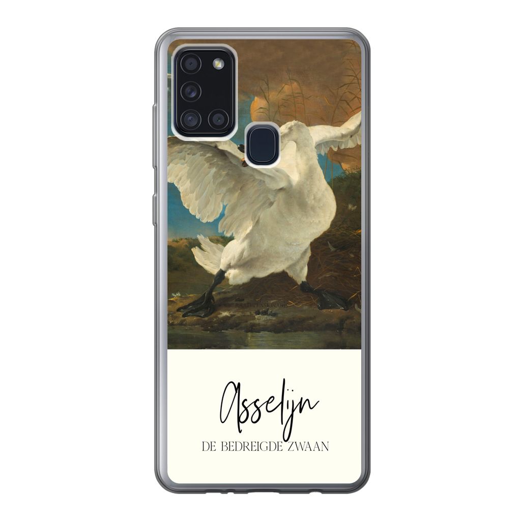 MuchoWow Handyhülle Schutzhülle Hülle für Samsung Galaxy A21s Der gefährdete Schwan - Asselijn - Alte Meister Silikon Softcase Handy Hülle ...