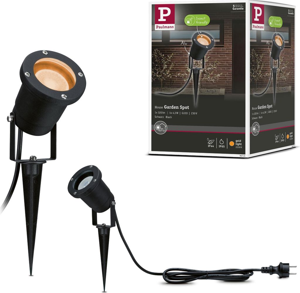 Paulmann LED Gartenstrahler Goldlicht insektenfreundlich