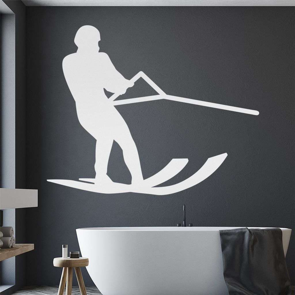 Wasserski Sportler Figur Wandtattoo Wandaufkleber Wall Sticker - Dekoration, Küche, Wohnzimmer, Schlafzimmer, Badezimmer