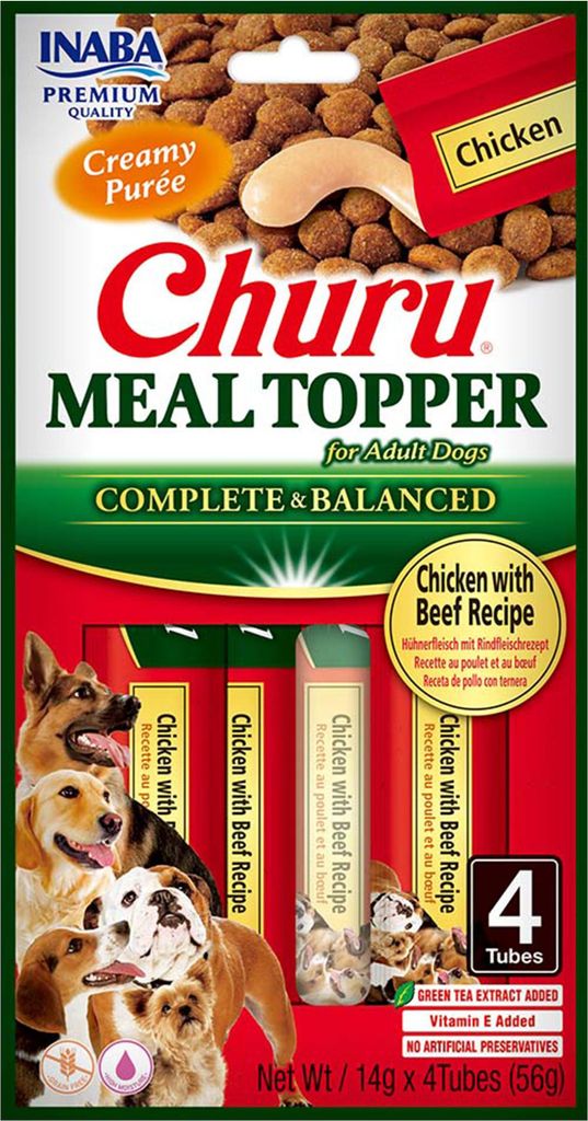 Inaba Hundefutter-Topper Hühnchen-Rind 4X14G (56G) (Eud904)