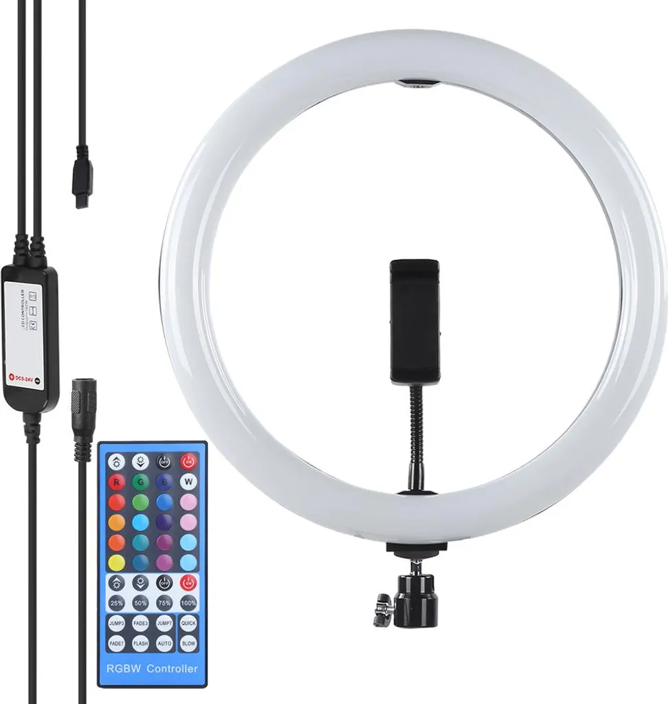 Ring Light LED 12 Pouces avec Couleurs RVB et Contrôle Smartphone App