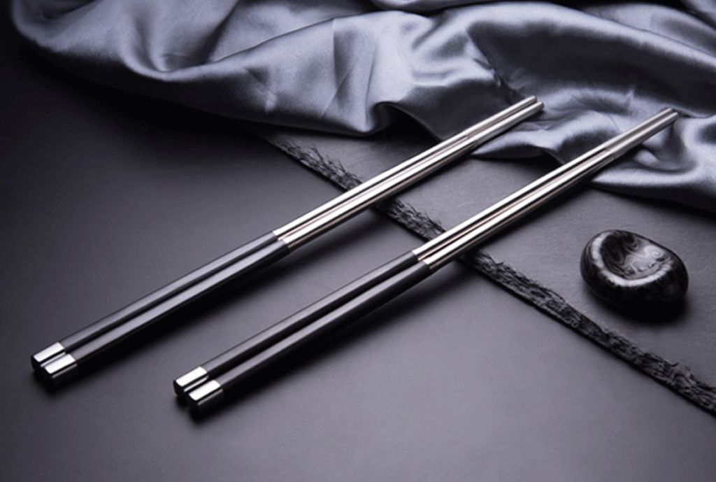 4 Paar Chinesische Essstäbchen Set aus Edelstahl