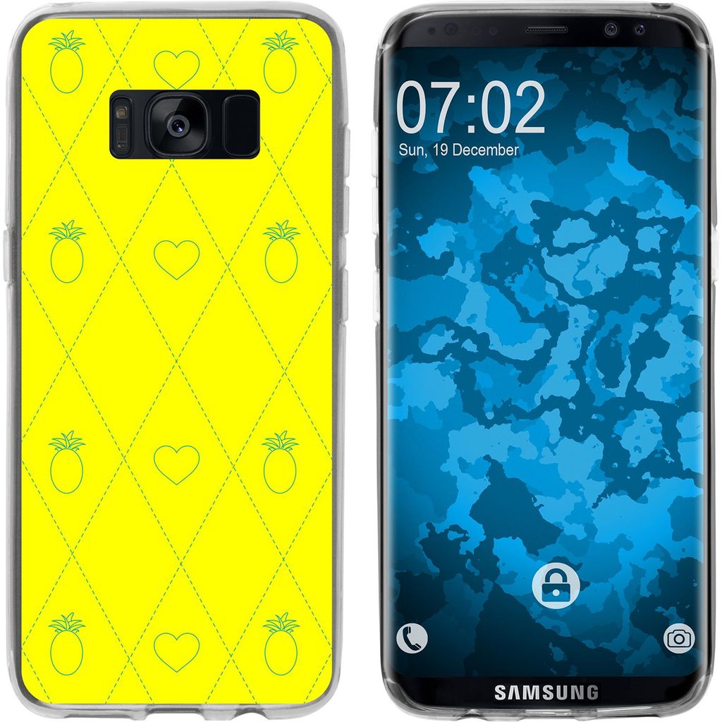 PhoneNatic Case kompatibel mit Samsung Galaxy S8 Silikon-Hülle Sommer Ananas M1