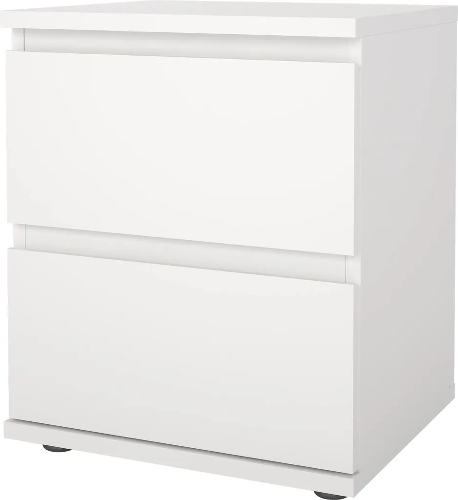 Table de chevet NOVA blanche laquée robuste et facile à monter pour lit - 9