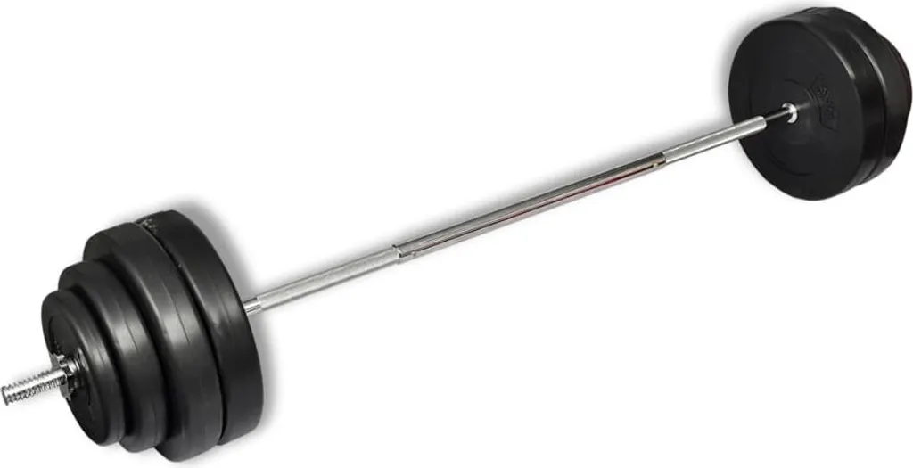 Ensemble d'haltères longs avec poids 60 kg - Kit de musculation complet