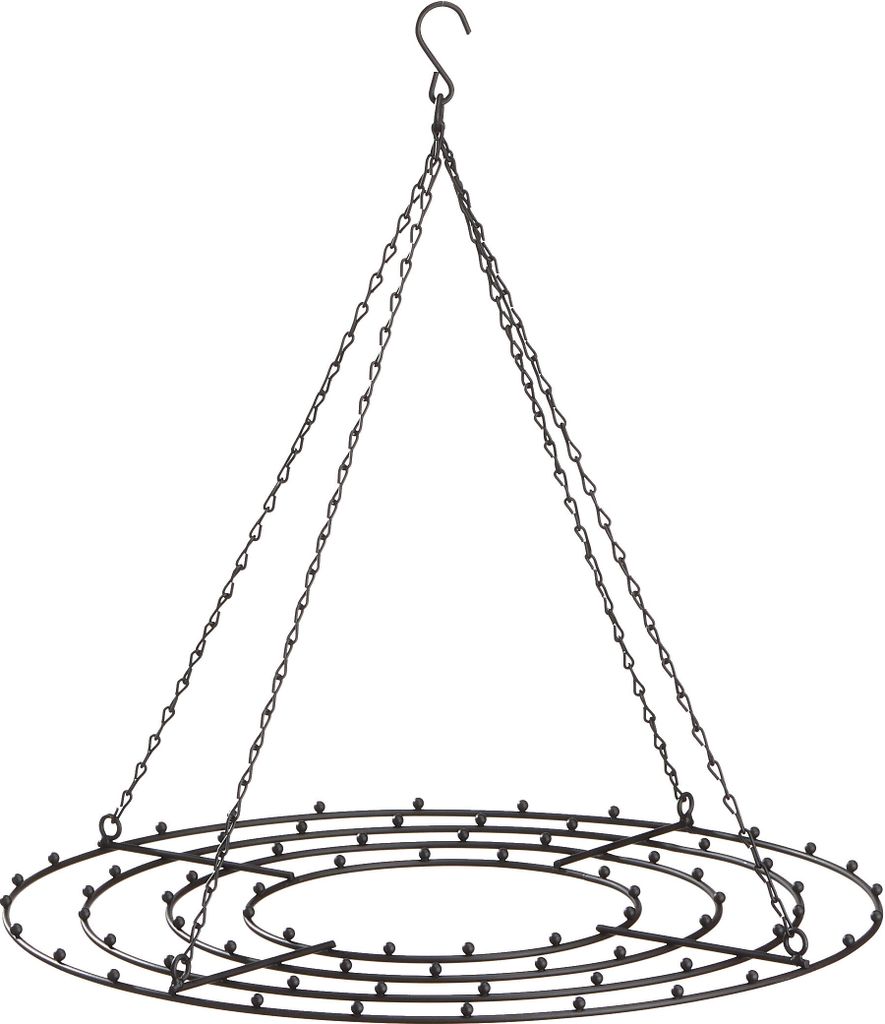 Metall Hänge Kranz schwarz mit Kette - 42 cm - Weihnachts Produktbild 