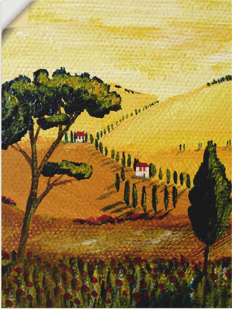 ARTland Wandbild, selbstklebend Toskana gelb-orange Größe: 60x80 cm