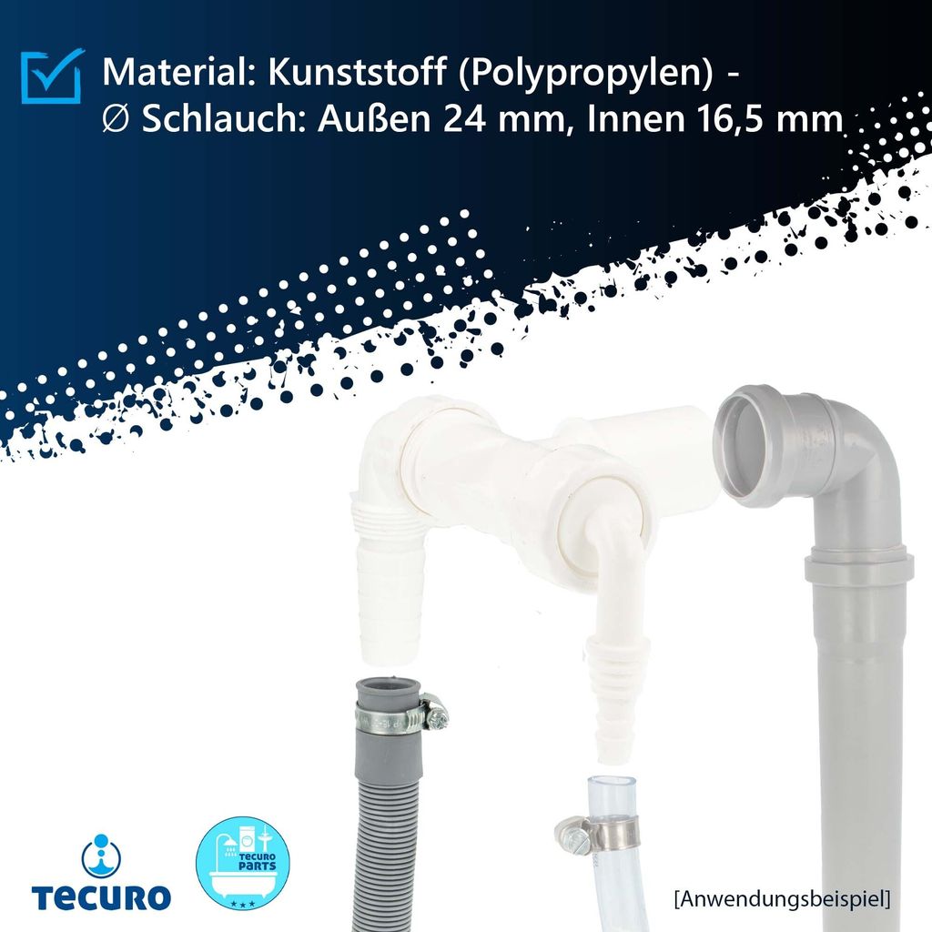 tecuro Ablaufschlauch-Verlängerung 1,0 m (geeignet für Produktbild 3