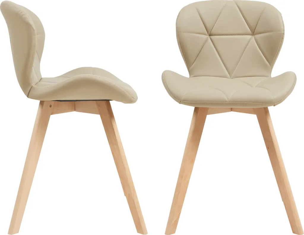 Sedia da pranzo 'Älmhult' set di 2 78x47x52 cm in Pelle finta beige