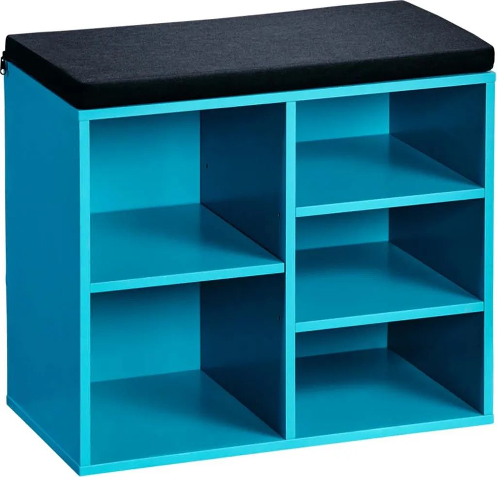 Banc pour l'entrée avec rangement chaussures turquoise 51x29x48 cm