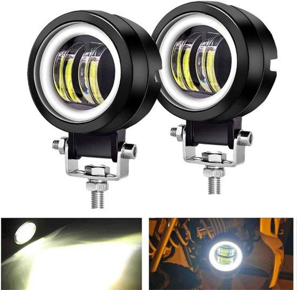 Doppelseitige runde LED-Scheinwerfer, 20W 8000LM, weiße LED für SUV/Motorrad, IP68 wasserdichte LED-Arbeitsscheinwerfer