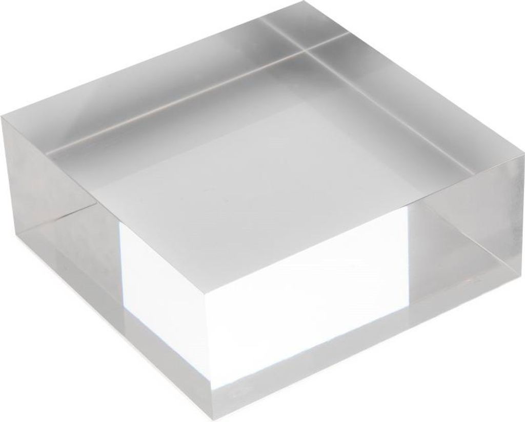 Quadratischer Acrylblock 80x80x30mm transparent, rundum glänzend polierte Seitenkanten / Acryl / Acrylglas / massiv / klar / farblos / Dekoration ...