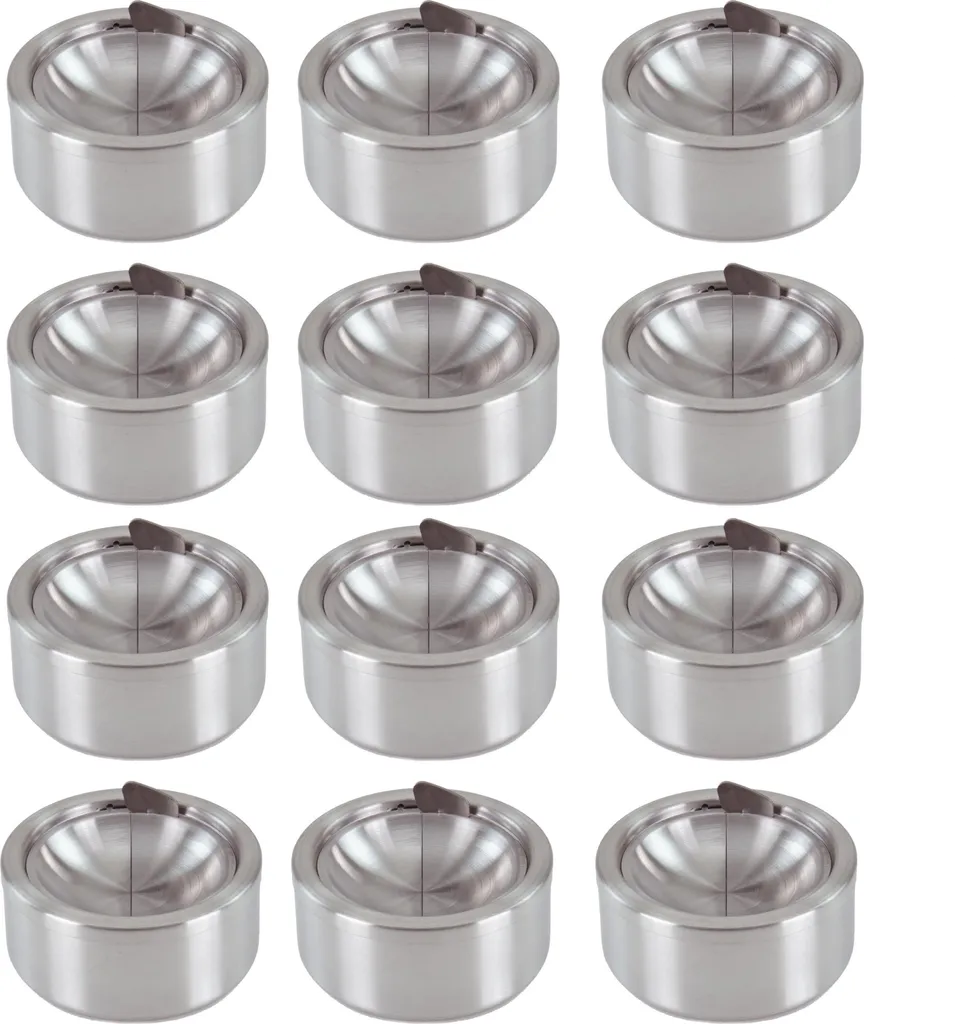 Cendrier Éolien Anti-Odeur en Inox - Lot de 12 Pièces pour Extérieur