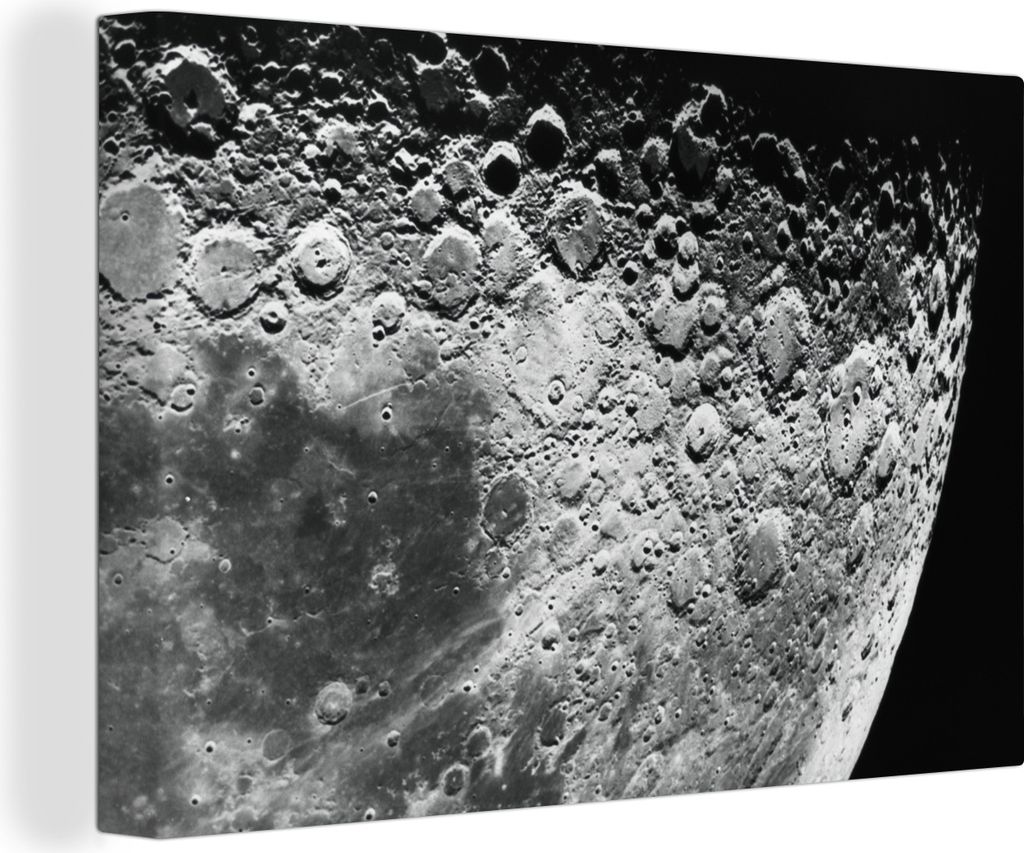 OneMillionCanvasses - Leinwandbilder - 140x90 cm, Mond - Weltraum - Schwarz, Wandbilder Kunstdruck Wanddekoration - Foto auf Leinwand - Gemälde ...
