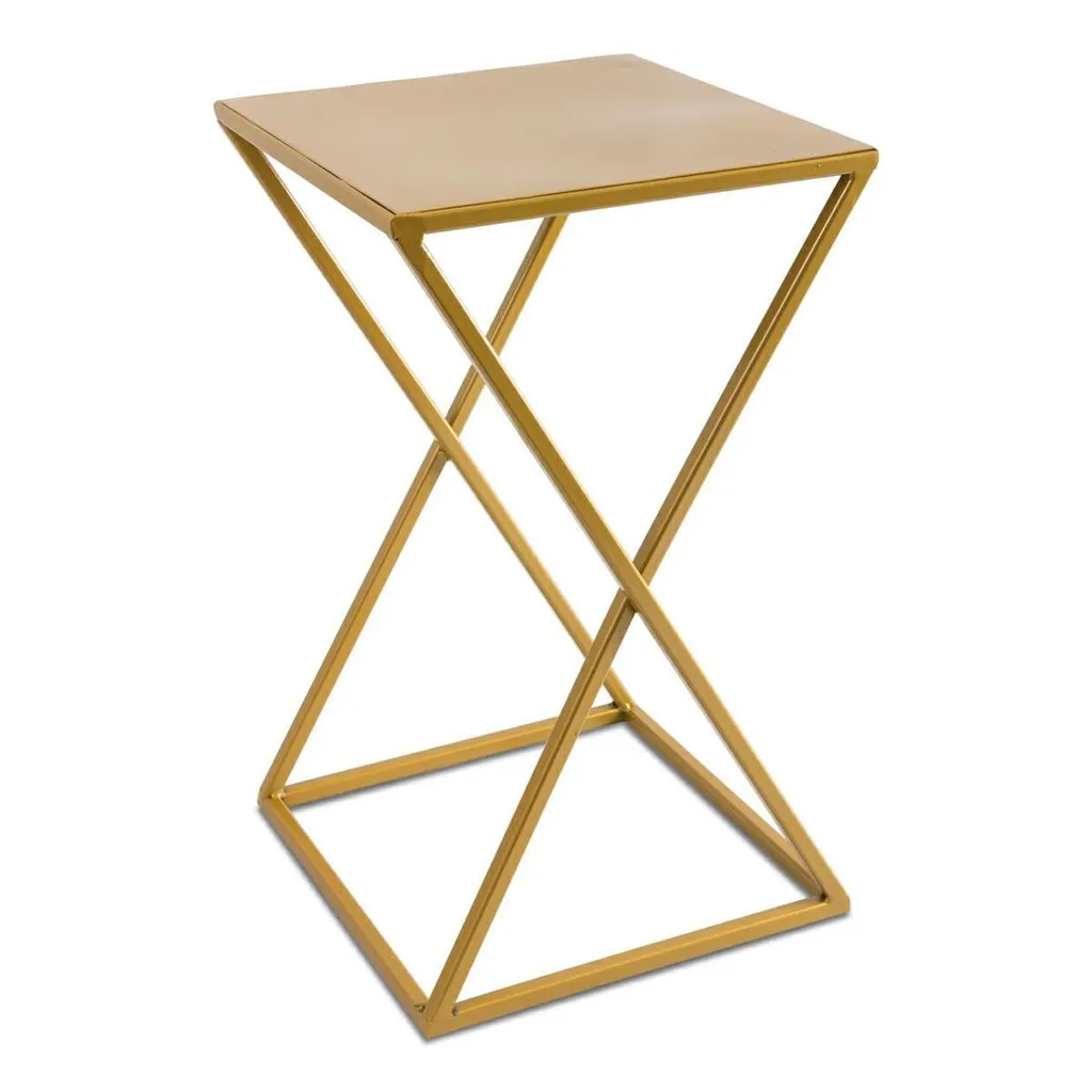 Colonne Florale pour Décoration Intérieure - Métal Doré 40 cm Style Chic