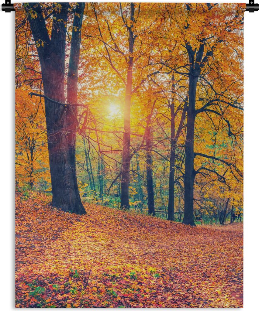 MuchoWow Wandteppich Wandbehang Bäume - Herbst - Wald - Herbstliche Blätter 60x80 cm Tapisserie Dekoration Wandtuch - Decke - Wandtücher - Wohne