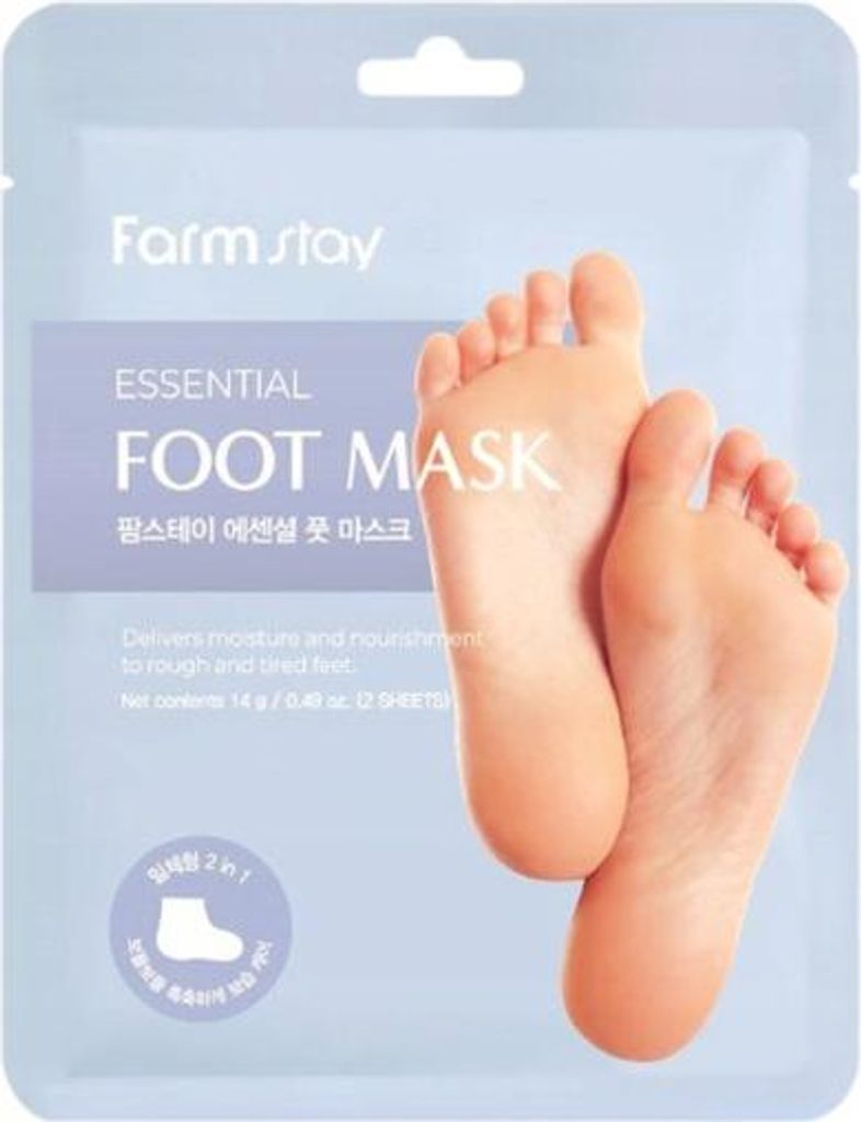 FARMSTAY Essential Fußmaske, Socken mit Hyaluronsäure 2x14g Produktbild 