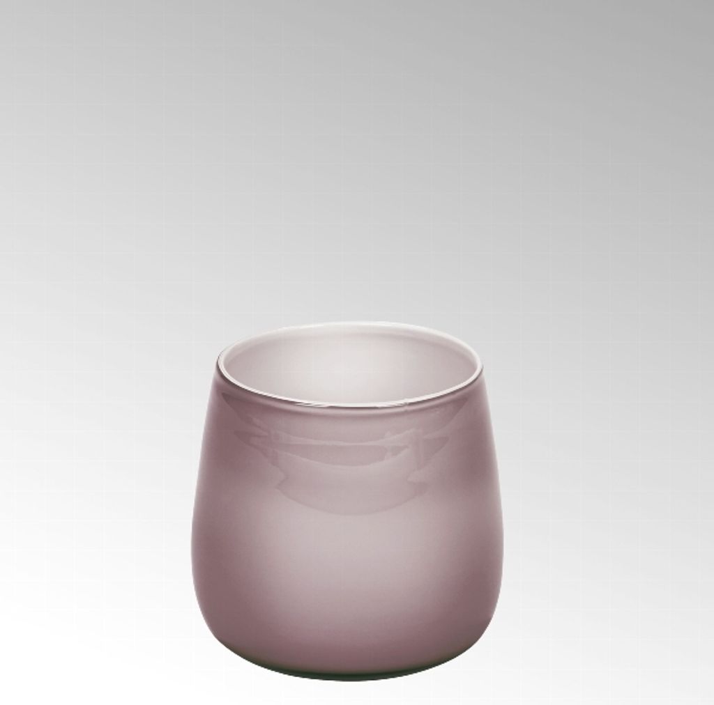 Lambert Pisano Vase klein Überfangglas weiß, H 18 cm, D 17 cm 16974