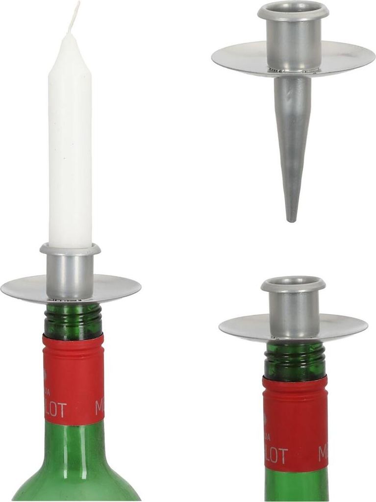 4 Stück Kerzenhalter Stabkerzenhalter mit Tülle für Flasche Produktbild 