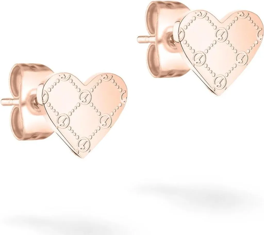 Orecchini Guess TJ-0533-E-08: Logomania Cuore in Acciaio e Bronzo