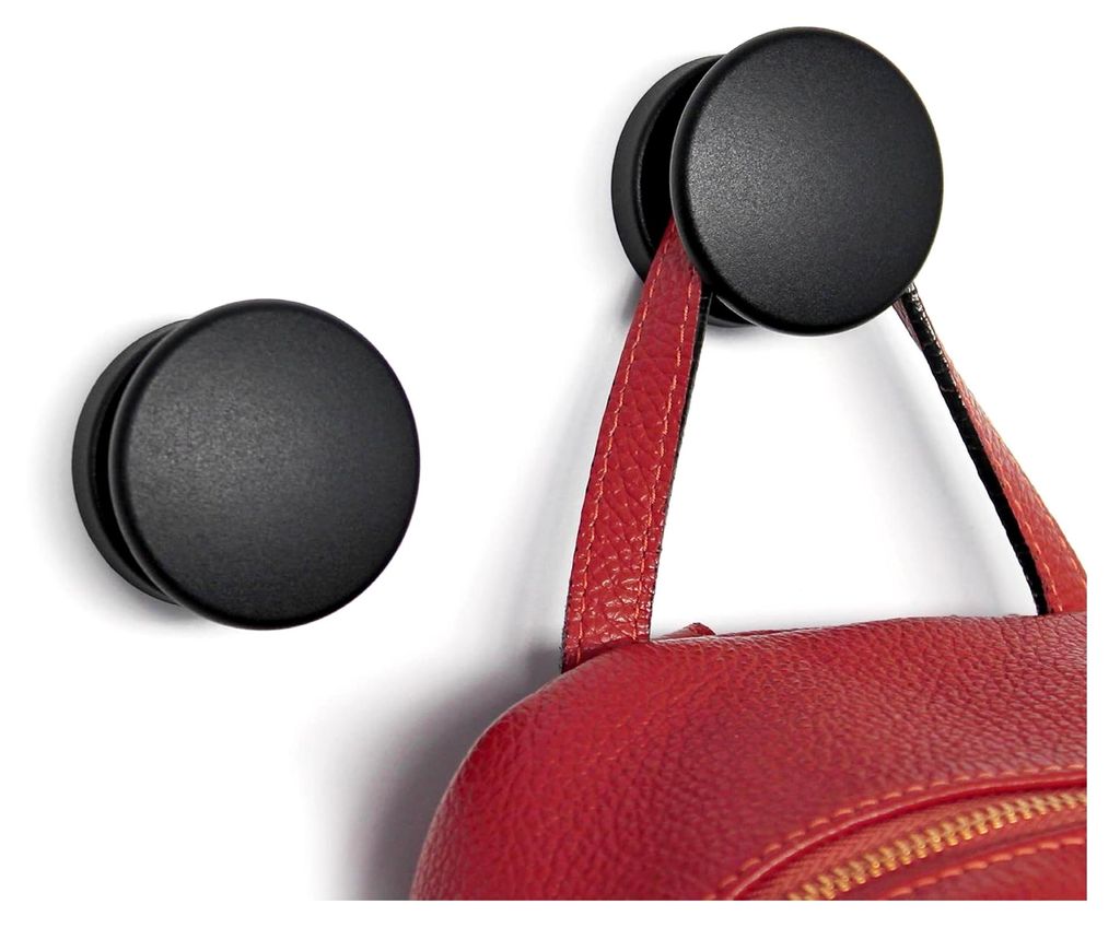 2er-Set Magnetische Kleider- und Taschenbügel, mit Neodym-Dauermagnet, rutschfest und kratzfest – Mattschwarz