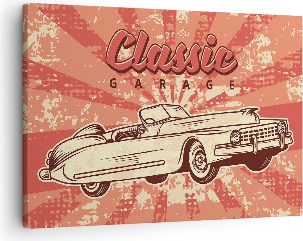 Bild auf Leinwand - Leinwandbild - Auto klassisch - 70x50cm - Wand Bild - Wanddeko - Wandbilder - Leinwanddruck - Bilder - Kunstdruck - Wanddekorat...